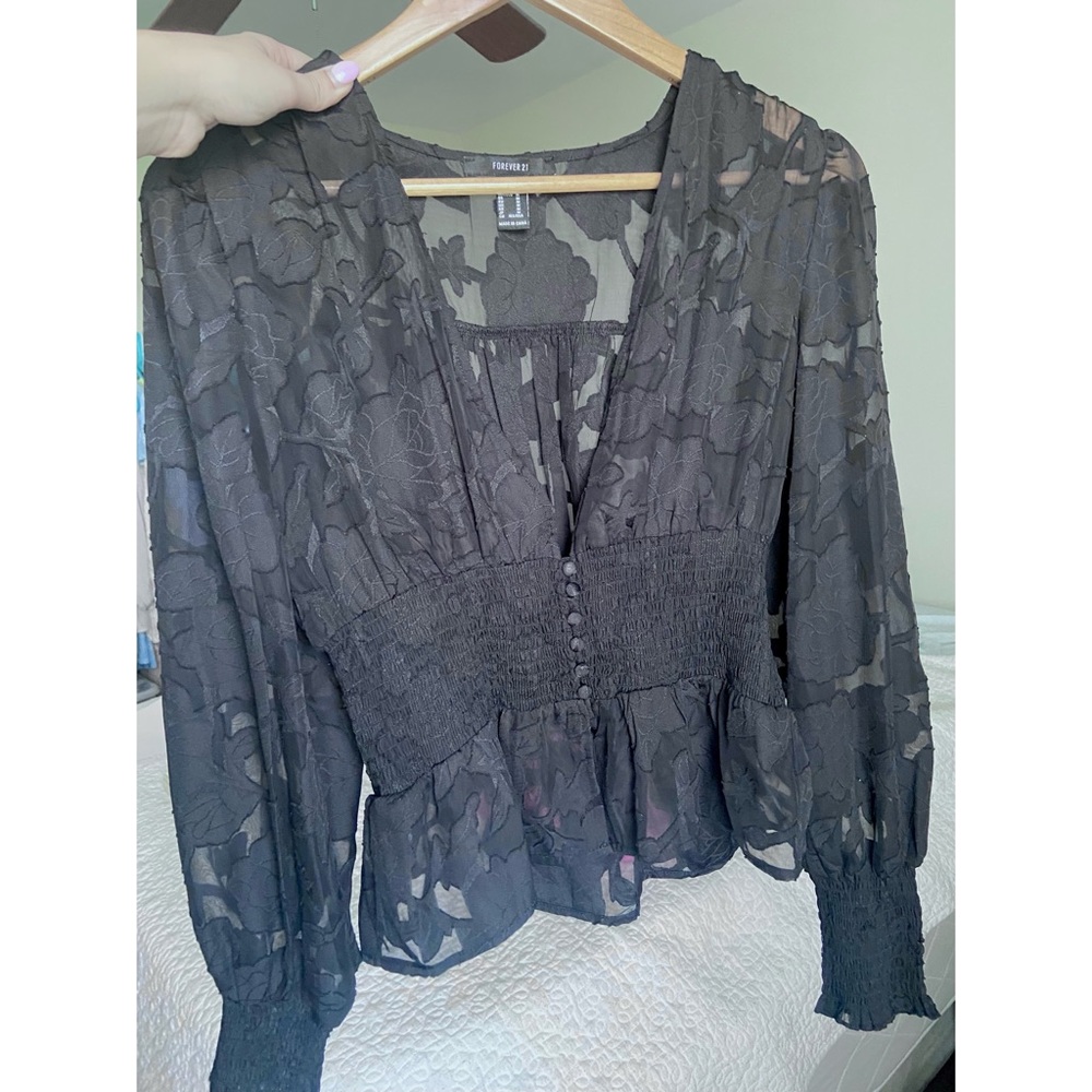 Forever 21 Black Date Night Blouse